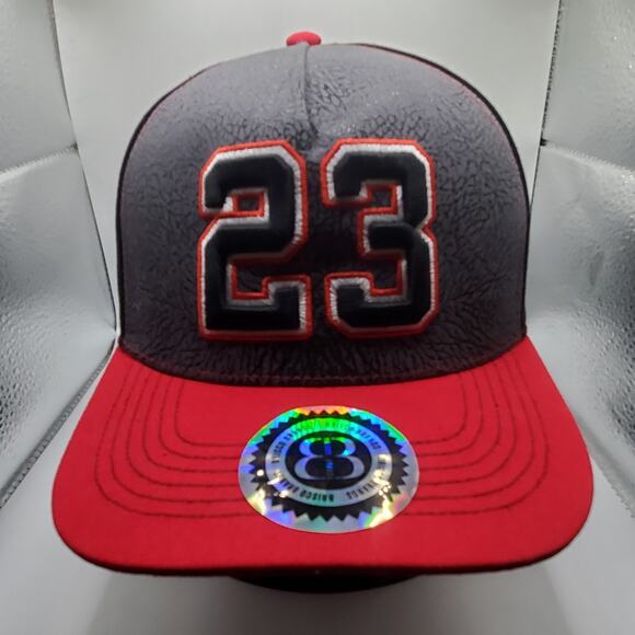 Jordan Style Brisco Brands Snapback Hat 23 GOAT Gray Red Flat Bill Adjustable25 - Picture 1 of 13